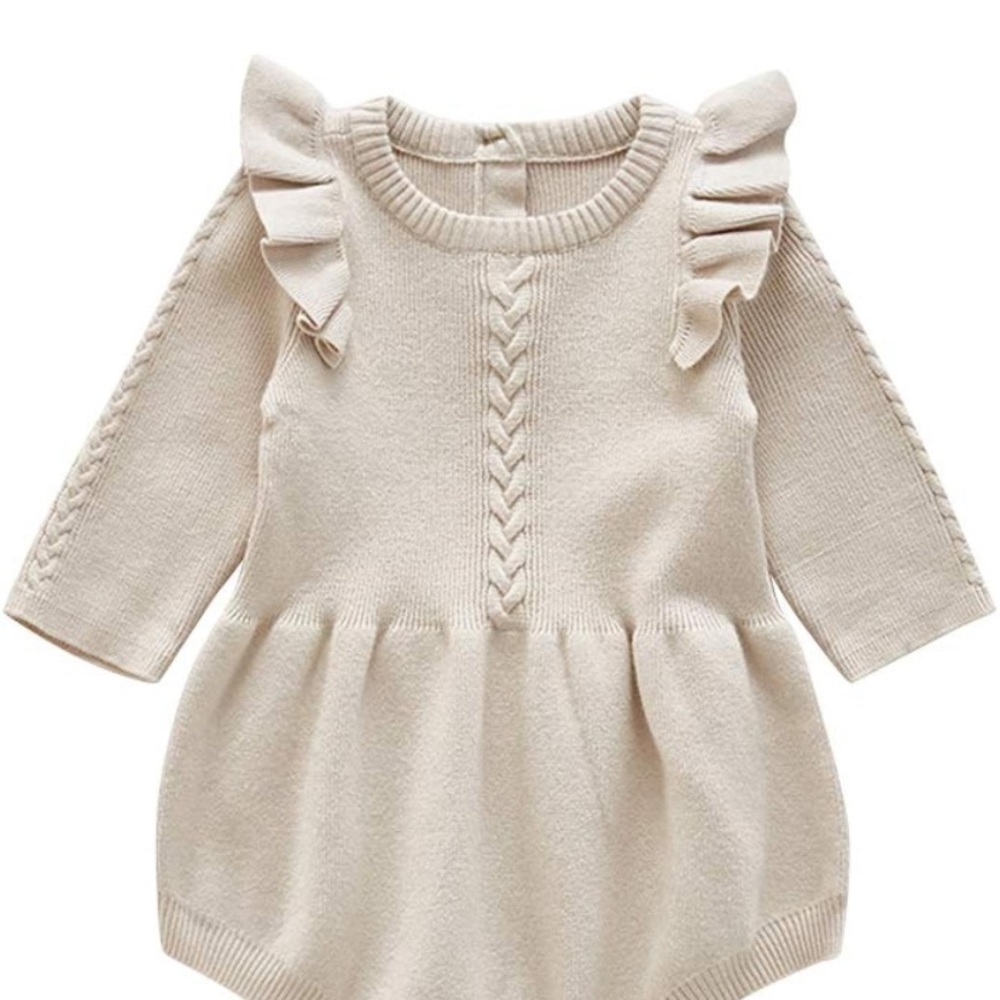 Cream Sweater Romper